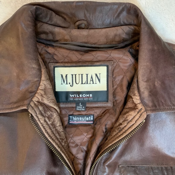 Wilson’s Brown L Leather Vintage Jacket Thinsulate removable liner Classic Y2K - Picture 2 of 12